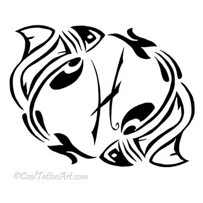 Pisces designs Fake Temporary Water Transfer Tattoo Stickers NO.10131